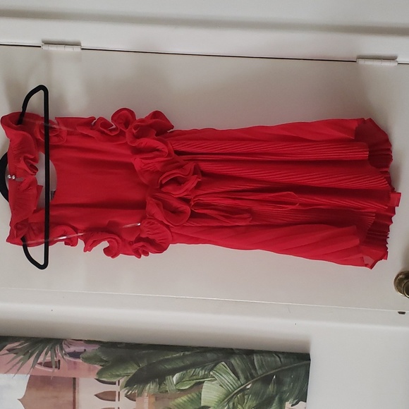 Red Ruffle Dress - Picture 6 of 13